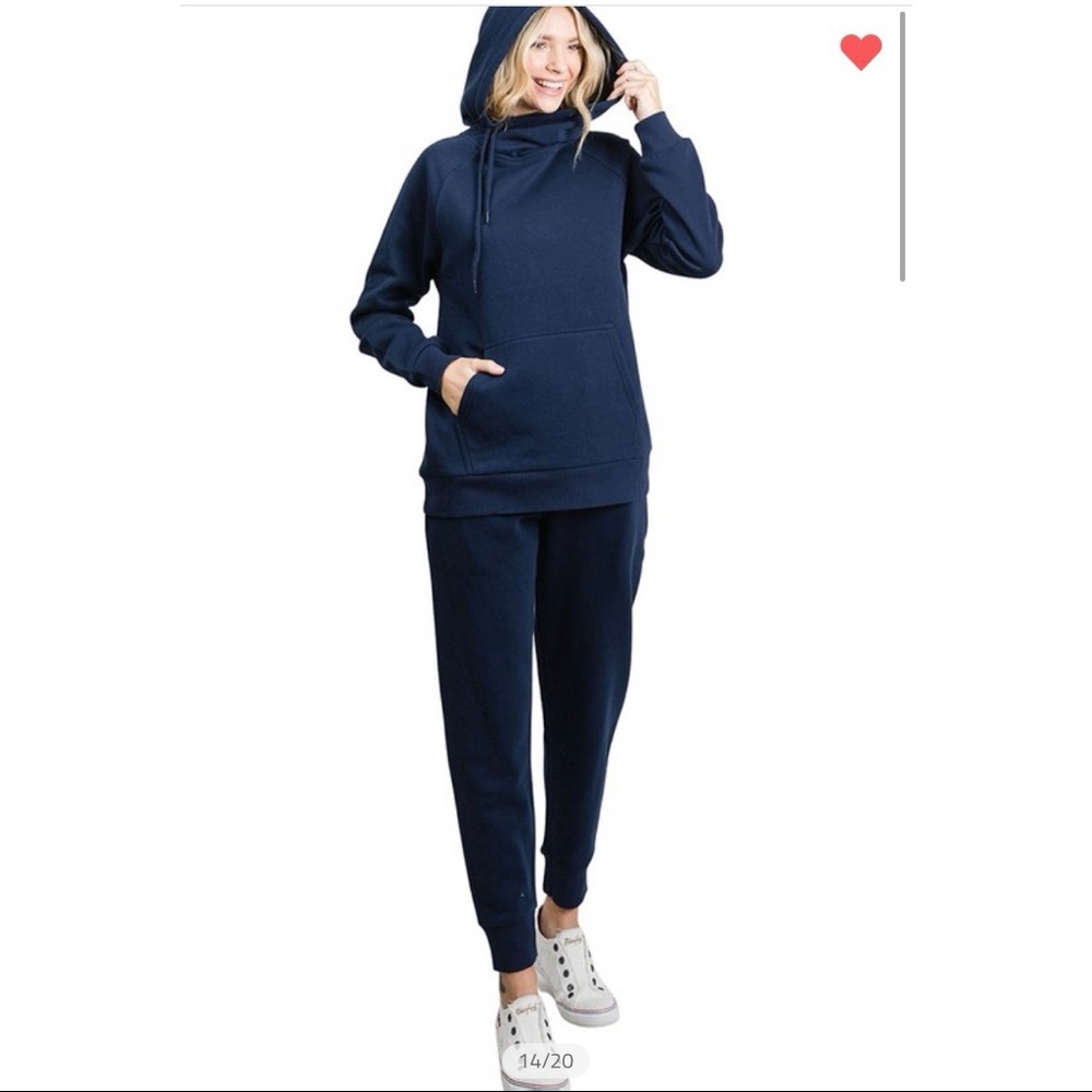 Hoodie Jogger Set Navy Blue